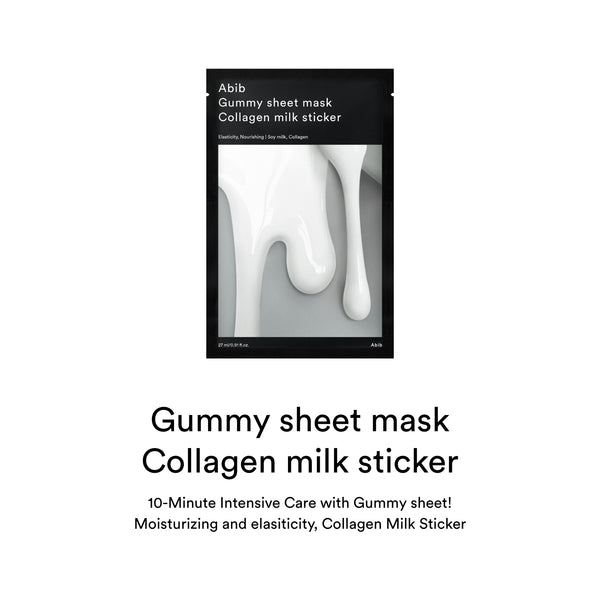 Gummy Sheet Mask Collagen Milk Sticker(10 sheets)
