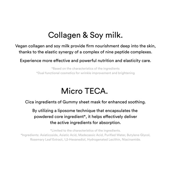 Gummy Sheet Mask Collagen Milk Sticker(10 sheets)