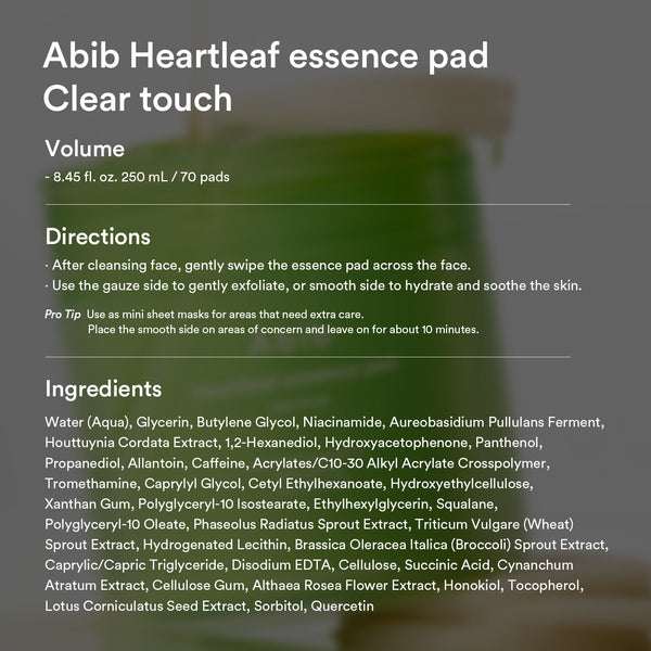 [Refill Pack] Heartleaf essence pad Clear touch