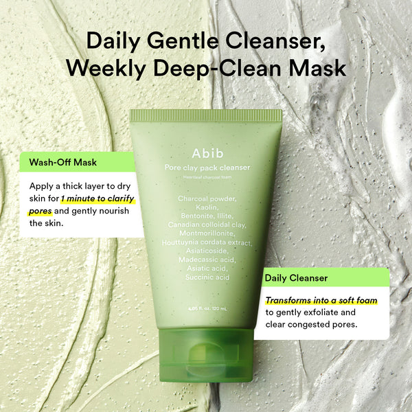 Pore clay pack cleanser Heartleaf charcoal foam