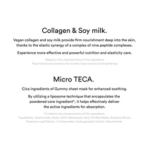 Gummy Sheet Mask Collagen Milk Sticker(10 sheets)