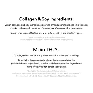 Gummy Sheet Mask Non-Animal Collagen Milk Sticker (10 Sheets)