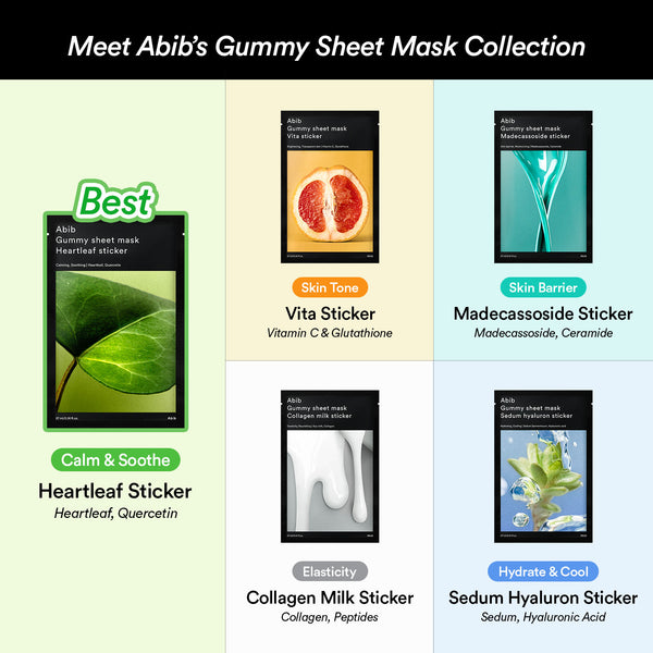 Gummy sheet mask Heartleaf sticker(10 sheets)