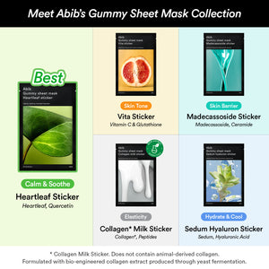 Gummy Sheet Mask Non-Animal Collagen Milk Sticker (10 Sheets)