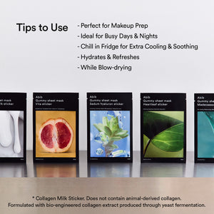 Gummy Sheet Mask Non-Animal Collagen Milk Sticker (10 Sheets)