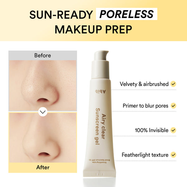 Airy clear sunscreen gel Smoothing tube